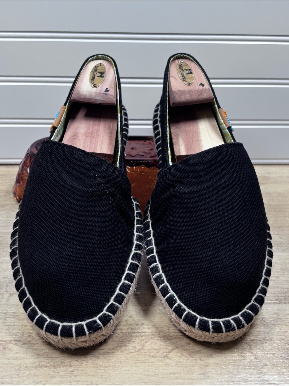 Ubuntu Life Afridrilles Womens Black Espadrille Flats Shoes Size 10.5 W Handmade